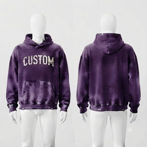 Sudadera con Capucha Personalizada, Color Morado, Algodón French Terry, Diseño con Bolsillo, Estilo Casual Oversize para Hombre, Ropa de Otoño - Product Image 1