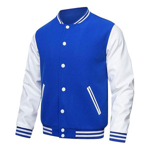 Mens Varsity Jackets Faux Leather Sleeve Letterman Boys College Baseball Jacket Classic Casual Streetwear <b>Athletic</b> Bomber Jacket - Product Image 2