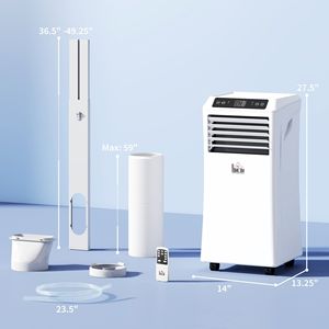 "441 Sq. Ft. <b>Portable</b> <b>AC</b> <b>Unit</b> with 10,000 BTU 3-in-1 Cooling Dehumidifier Sleep Mode-New UK/EU/US Plug Types" - Product Image 3