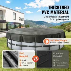 Copertura Invernale Rotonda in PVC da 15 Piedi per Piscina, Copertura Solare di Sicurezza con Design a Cordoncino per Piscine Fuori Terra - Product Image 2