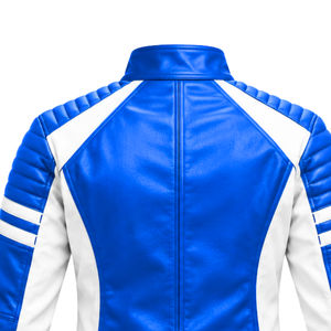 Chaqueta de Cuero Personalizada para Hombre, Estilo Racing, con Protección en los Hombros, Cierre Completo con Cremallera y Costuras Resistentes - Product Image 5