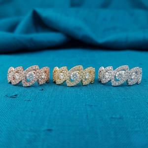 China Wholesale Jewelry Vintage Design High End 18k White Gold Natural Diamond Round Cluster Ring with Pave Setting for Gift - Product Image 5