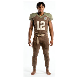 Maillot de football sans manches marron pour homme avec numéro 12, col en V, design sportif respirant, ensemble pantalon long, tenue d'été - Product Image 1