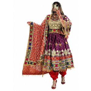 Robe traditionnelle indienne pakistanaise ethnique afghane pour femmes, longueur cheville, brodée à la main, tenue de mariage, coupe ample, robe afghane Kuchi - Product Image 3