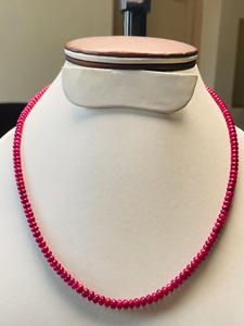 Natural Red <b>Ruby</b> <b>Necklace</b> Non-Heated Non-Treated 65.98 CTS 3-4mm 18 Inch Premium Quality Gemstone Jewelry Piece IGI Certified - Product Image 3