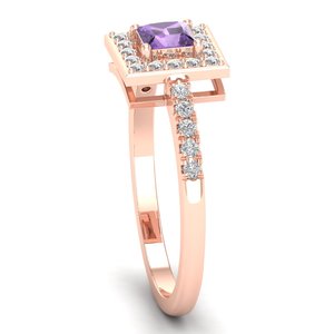 REYES Manufacturer Solid 14K Solid Gold Diamond Engagement <b>Rings</b> Classic Amethyst Gemstone Anniversary Gift <b>Fine</b> Jewelry - Product Image 3