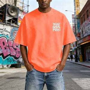 เสื้อยืดโอเวอร์ไซส์พิมพ์ลายกราฟิกสไตล์วินเทจสำหรับผู้ชาย ผ้าคอตตอน 100% หนา 240 GSM ทรงคอกลม ใส่สบาย สไตล์ลำลอง - Product Image 5