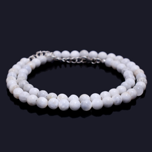 สร้อยคอประดับพลอยสกอเลไซต์ธรรมชาติ เงินแท้ 925 ทำมือ เครื่องประดับอัญมณีสำหรับผู้หญิง สร้อยคอลูกปัดทันสมัย ดีไซน์โดดเด่น - Product Image 3