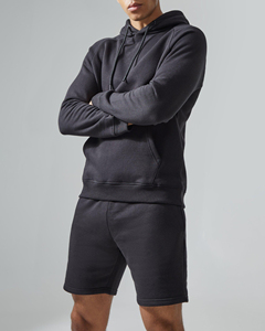 High Quality Summer Casual Wear Men's 2 Piece Hoodie Shorts <b>Set</b> 100% Cotton Plus Size Solid Custom Screen Printed Logo Tracksuit - Product Image 2