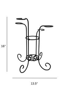 Porte-bouteille à vin décoratif vintage en métal avec support en verre pour la présentation sur table de bar à domicile et la mise en valeur des tables de restaurants, provenant d'Inde - Product Image 2