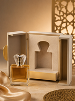 Boîte cadeau de luxe sur mesure à double porte pour parfum, avec insert en velours et finition dorée pour l'emballage de parfums