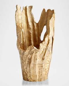 Florero Moderno Hecho a Mano de Aluminio Dorado con Acabado Cepillado, Diseño Ecológico para Sala de Estar y Centro de Mesa para Bodas - Product Image 4