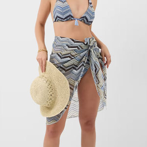 Pareo de Playa para Mujer, Falda Envolvente de Rayón, Diseño Personalizado, Cubre Bikini, Ropa de Playa para Vacaciones de Verano - Product Image 1