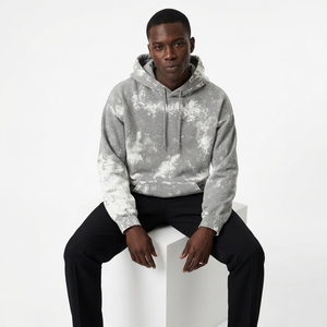 Sweat à capuche tie-dye personnalisé pour homme, coupe oversize, en coton French Terry, style streetwear décontracté, effet vieilli - Product Image 1