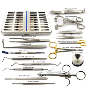 Kit de chirurgie implantaire dentaire, instruments chirurgicaux certifiés ISO, ensemble de 10 pièces en acier inoxydable massif - Product Image 1