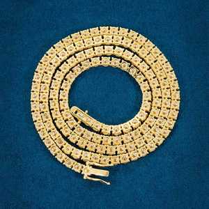 Collar de tenis de moissanita de 4 mm, plata de ley 925, chapado en rodio y oro amarillo, joyería de lujo estilo hip hop, cadena, regalo - Product Image 2