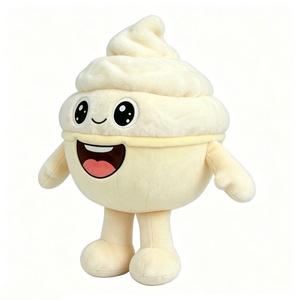 Peluche de helado personalizado, peluche de helado suave, peluche con forma de comida, lindo peluche de helado de vainilla - Product Image 5