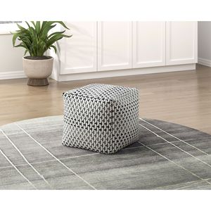 Pouf Moderno Quadrato in Tessuto Jacquard, Poggiapiedi Antiscivolo, Sedia a Sacco Stile Urbano, Pouf Imbottito - Product Image 4
