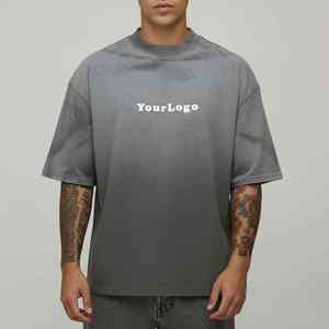 T-shirt Homme Oversize Personnalisé Hip Hop Délavé Effet Soleil Écologique Séchage Rapide Décontracté Streetwear Été - Product Image 2