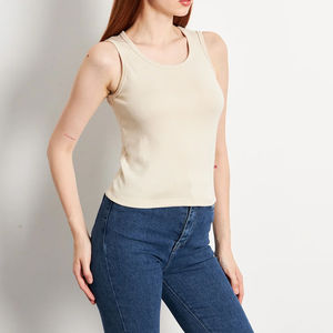 Nouveau débardeur d'été pour femme – Meilleur design, décontracté, manches courtes, grande taille, respirant, séchage rapide, anti-boulochage, logo uni sur le devant, en jersey - Product Image 4