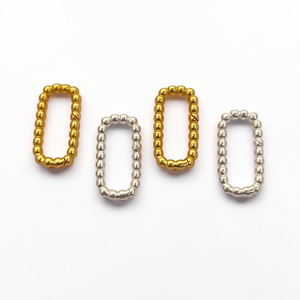 Conector de mosquetón ovalado con cierre de resorte y cuentas de burbujas chapado en oro de 18 quilates para la fabricación de pendientes - Product Image 1