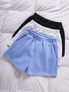 Shorts Bermuda Homme en Coton Uni avec Cordon de Serrage, Taille Mi-Haute Décontractée, Respirant, Poches Tricotées, Style Urbain, Écologique - Product Image 2