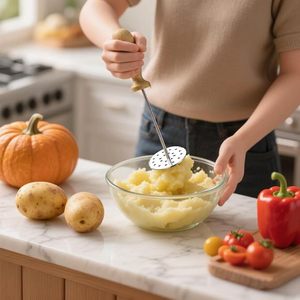 Triturador de Patatas de Acero Inoxidable, Triturador Manual Resistente con Mango Ergonómico, Herramienta de Cocina Resistente al Óxido - Product Image 3