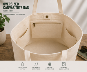 Oversized 12oz Cotton <b>Canvas</b> <b>Tote</b> Bag Large Capacity Reusable Shopping Beach Travel Grocery Bag Custom Logo Print - Product Image 5