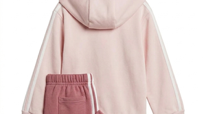Conjunto Deportivo Casual para Niñas, Sudadera con Capucha Rosa, Manga Larga con Cierre, Diseño de Tres Rayas en Color Sólido para Primavera - Product Image 6