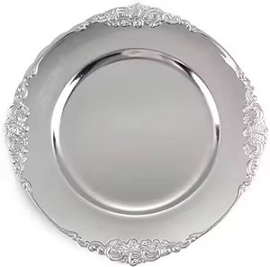 Assiette de service en métal à prix promotionnel pour la restauration (mariages, restaurants et hôtels), idéale comme sous-assiette pour la table et la vaisselle de cuisine. - Product Image 3