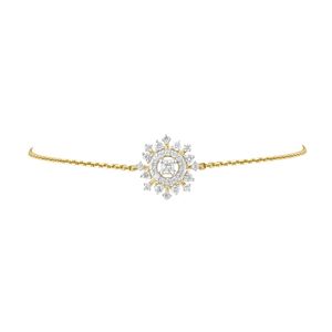 Elegante y lujosa pulsera de diamantes de primera calidad, 1.03 quilates, corte redondo, cadena de oro amarillo, joyería clásica para mujer - Product Image 1