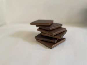 Teak Wood <b>Coasters</b>: Minimalist Walnut Finish Black <b>Drink</b> <b>Coasters</b> - Product Image 3