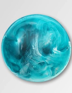 Bol en résine marbrée turquoise fait main, moulé, décoratif et artistique pour la décoration intérieure par OCEAN EXPORT - Product Image 5