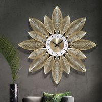 Jam Dinding Mosaik Art Deco Satu Sisi Gaya Antik Angka Romawi Jarum Analog Quartz Pelat Tebal 30mm Bertenaga Baterai untuk Ruang Tamu