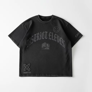 Camisetas de hombre de algodón 100% con estampado de diseñador de marca famosa, estilo hip-hop urbano, de lujo, con relieve personalizado, tallas grandes, conjunto corto, venta al por mayor - Product Image 4