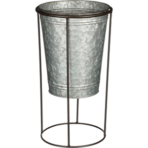 Galvanized Beverage Tub with Stand Detachable Metal <b>Ice</b> Bucket <b>Cooler</b> Bin Leakproof Wine Beer Chiller Holder <b>for</b> Outdoor Party - Product Image 1