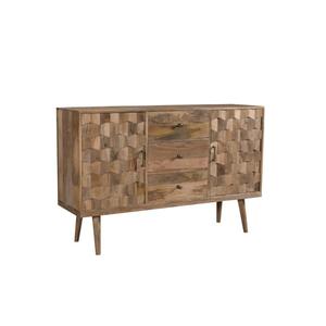 Modern Farmhouse Solid Mango Wood 2 Door 3 Drawer <b>Sideboard</b> Buffet Cabinet Eco-Friendly Durable 3 ft <b>Storage</b> Living Room - Product Image 3