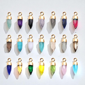 จี้รูปทรงกระสุนเงินขนาดใหญ่ 13x5 มม. ประดับพลอยอเมทิสต์ แบบห่วงเดี่ยว - Product Image 3