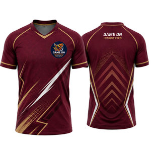 Maillot de football personnalisé pas cher pour adultes, 100% polyester, col en V, qualité supérieure, pour hommes - Product Image 3