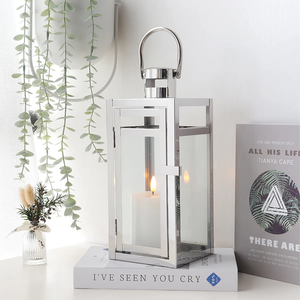 Luxury <b>Silver</b> Metal Candle <b>Lantern</b> Elegant Tabletop Decorative <b>Lantern</b> for Wedding Home Decor Party & Event Decor At Cheap Price - Product Image 2