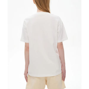 T-shirt de sport fitness en élasthanne, col rond, design uni, vêtements de sport pour la salle de sport, t-shirt personnalisé avec logo pour femmes - Product Image 2