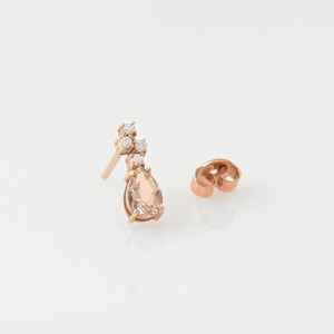 Pendientes de Morganita con Certificado, en Forma de Pera, Color Champán, Joyería de Morganita, Regalo - Product Image 6
