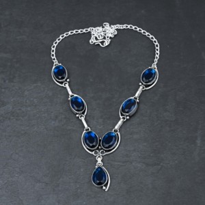 Collar de topacio azul de Londres personalizado, plata de ley 925, joyería con piedras preciosas, elegante, hecho a mano, regalo del Día de San Valentín para mujer - Product Image 4