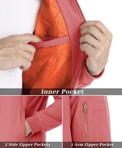 Blouson Bomber Léger en Toile Respirant pour Homme Grande Taille Coupe Slim à Capuche Écologique pour l'Entraînement Quotidien en Extérieur - Product Image 4