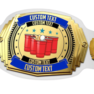 Ceinture de champion de Beer Pong avec texte et design personnalisés, ceinture premium or et blanc pour les fêtes, les tournois et les collectionneurs - Product Image 2