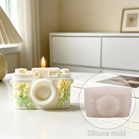 Moule en silicone Candyer motif campanule pour bougie en forme d'appareil photo 3D, diffuseur de parfum DIY, figurine en plâtre