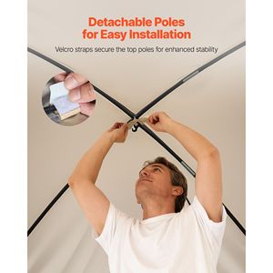 Tenda a Zanzariera Pop-up 6x6 Piedi per 4-6 Persone, Gazebo Portatile con Borsa per il Trasporto, Pareti Laterali a Rete e Supporto a Terra Incluso - Product Image 5