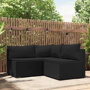 Ensemble de salon de jardin noir élégant pour l'aménagement extérieur - Product Image 1
