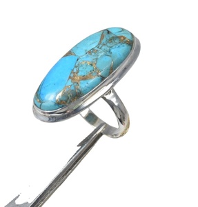 Sólido 925 anillo de turquesa esterlina joyería hecha a mano boda anillo de plata sólida turquesa anillo de piedras preciosas - Product Image 1