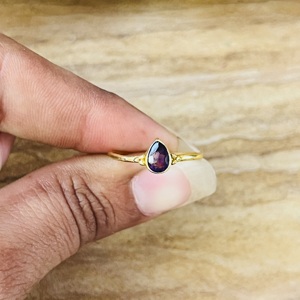 Hot Selling Amethyst Boho <b>Ring</b> 18k Gold Plated Brass <b>Ring</b> Minimalist Adjustable <b>Statement</b> <b>Ring</b> Womens Dainty <b>Ring</b> For Wholesale - Product Image 6